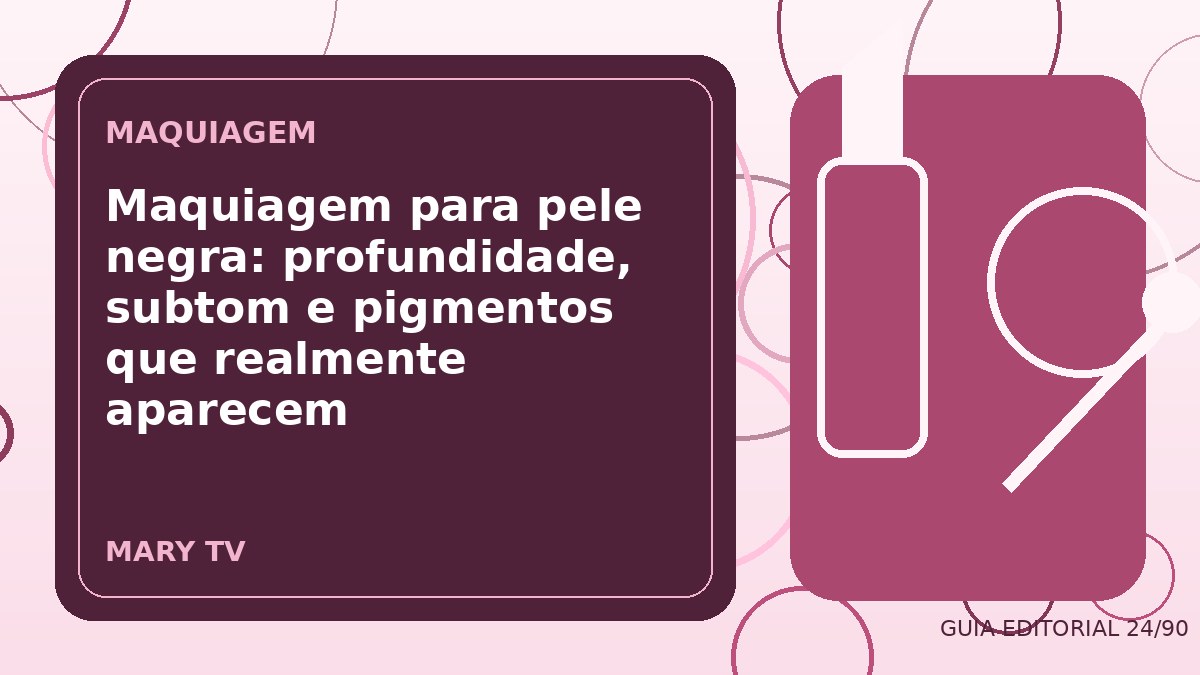 Ilustração editorial sobre maquiagem para pele negra: profundidade, subtom e pigmentos que realmente aparecem