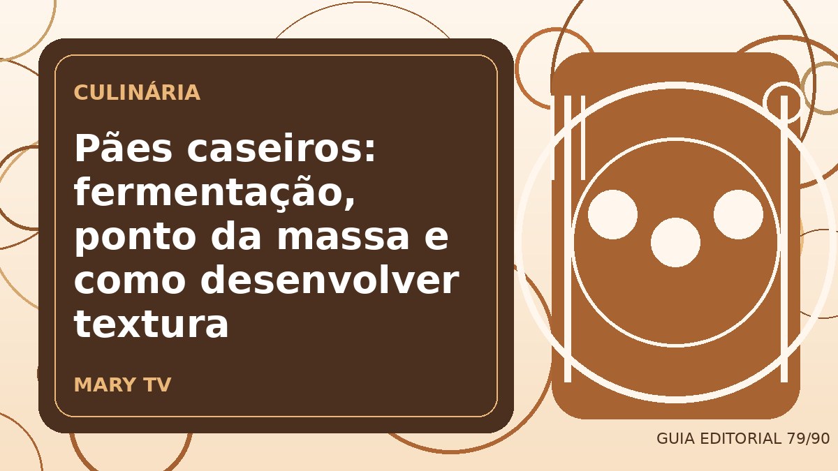 Ilustração editorial sobre pães caseiros: fermentação, ponto da massa e como desenvolver textura