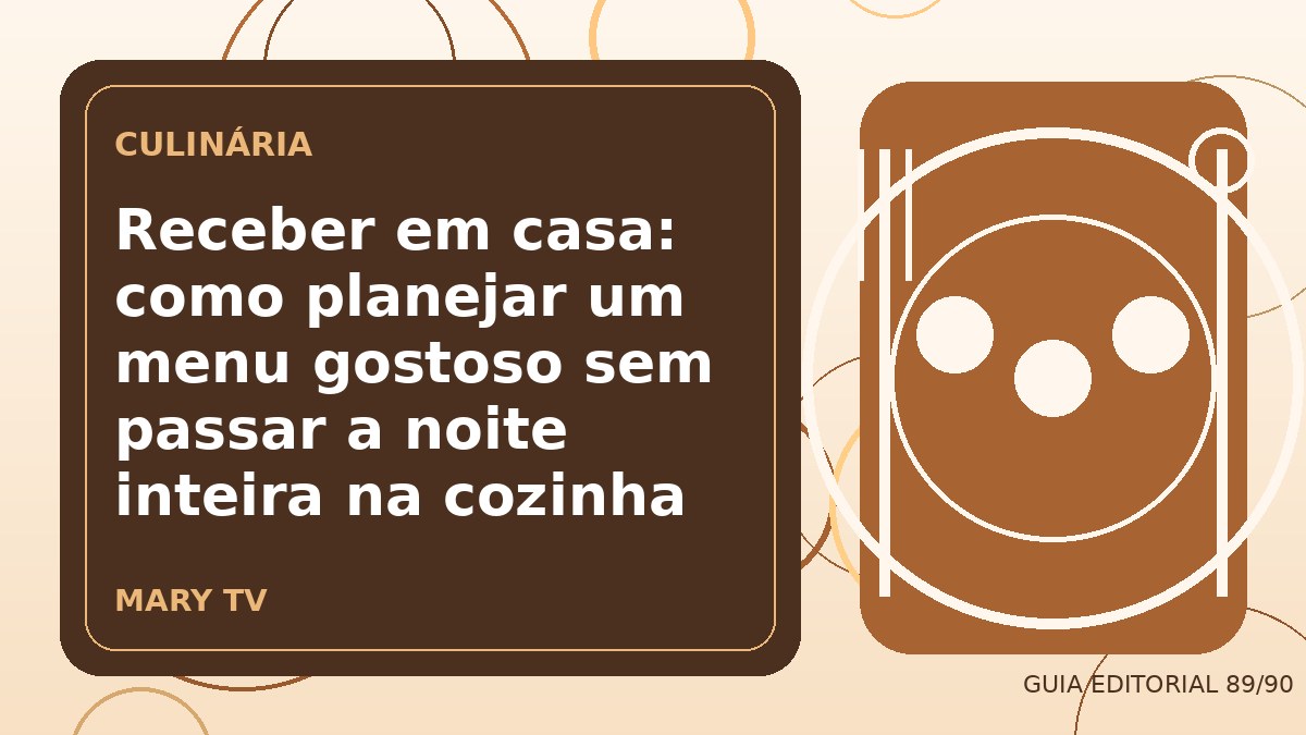 Ilustração editorial sobre receber em casa: como planejar um menu gostoso sem passar a noite inteira na cozinha