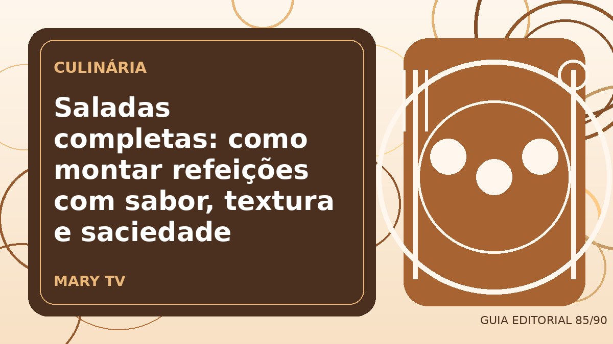 Ilustração editorial sobre saladas completas: como montar refeições com sabor, textura e saciedade